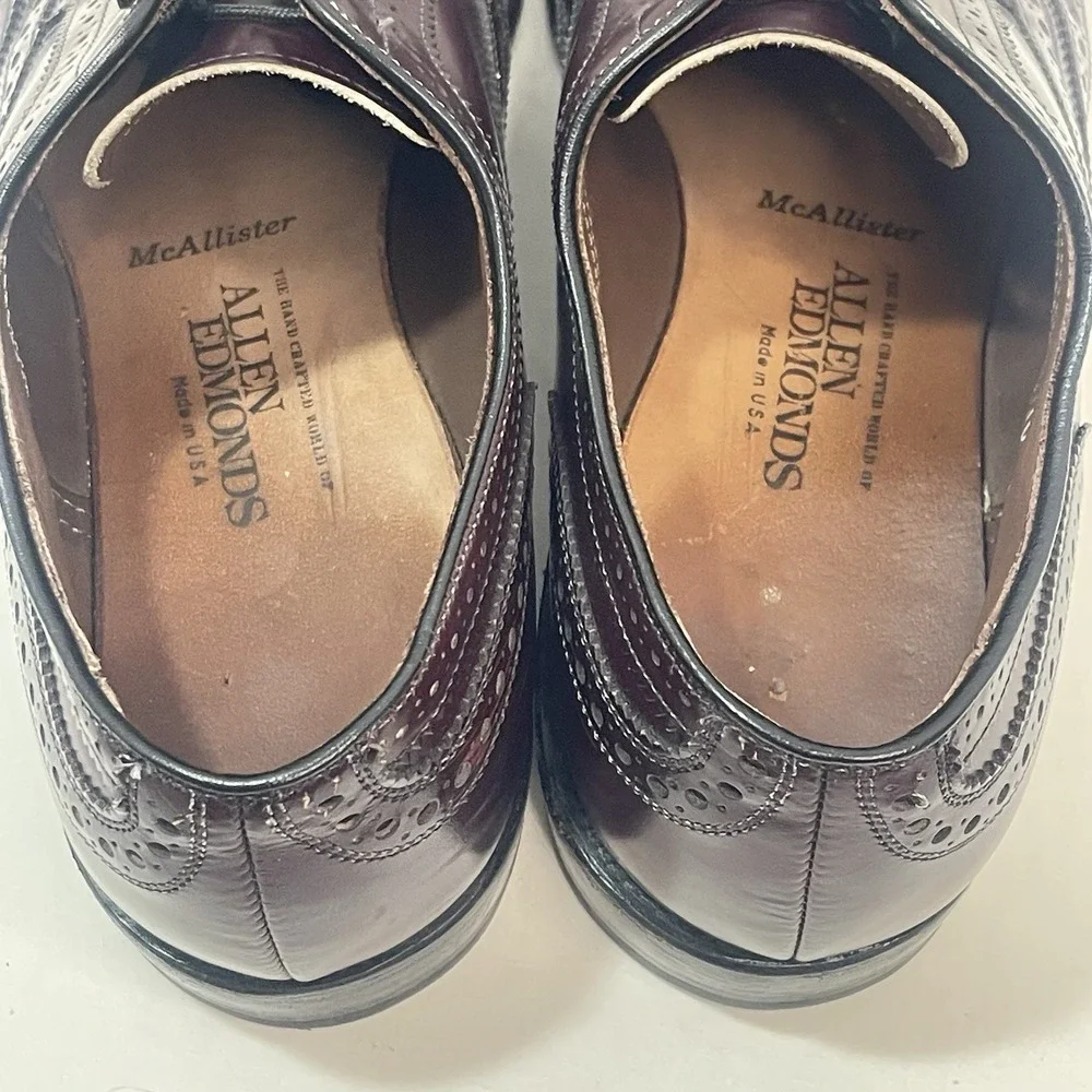 Allen‎ Edmonds Men's Mcallister Wingtip Oxford 10 B Burgundy